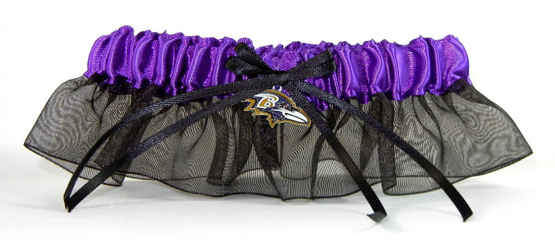 Baltimore Ravens Inspired Garter with Licensed Charm